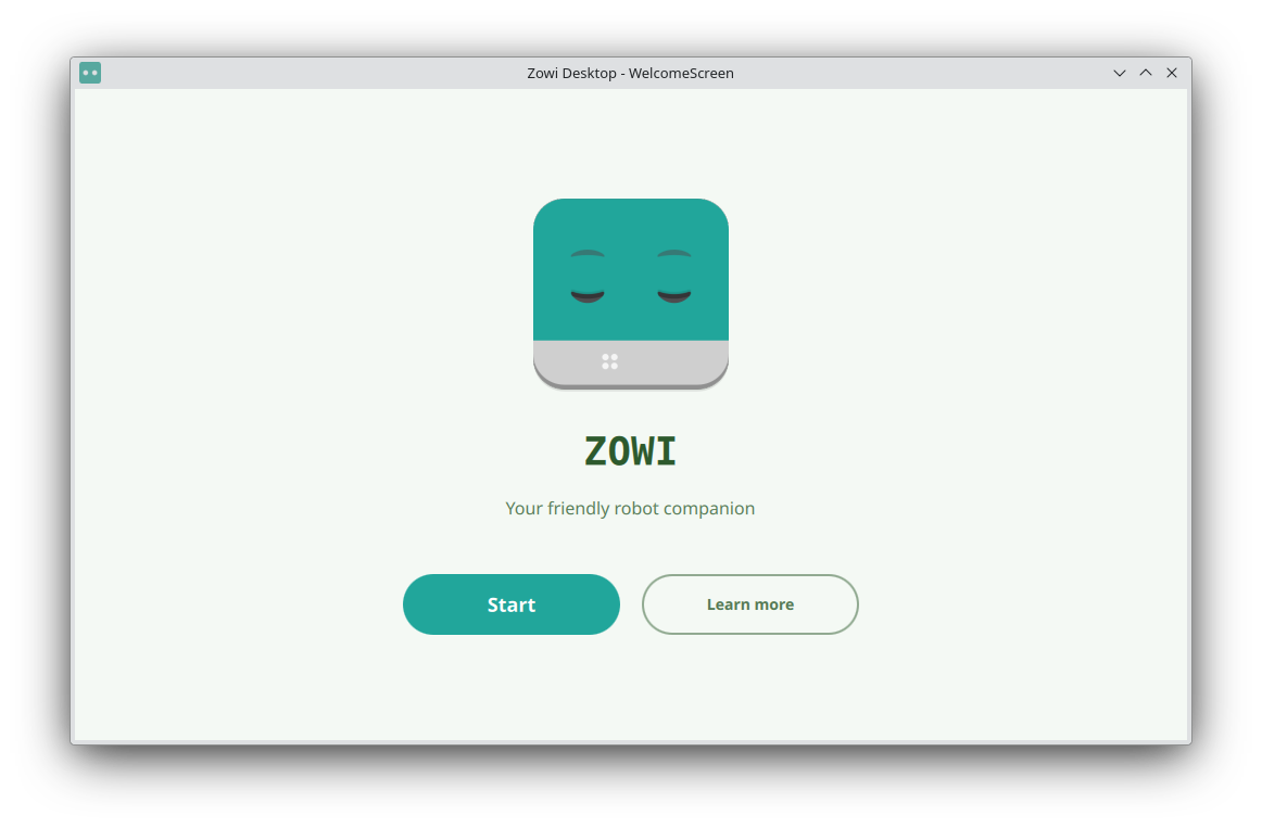 Welcome screen